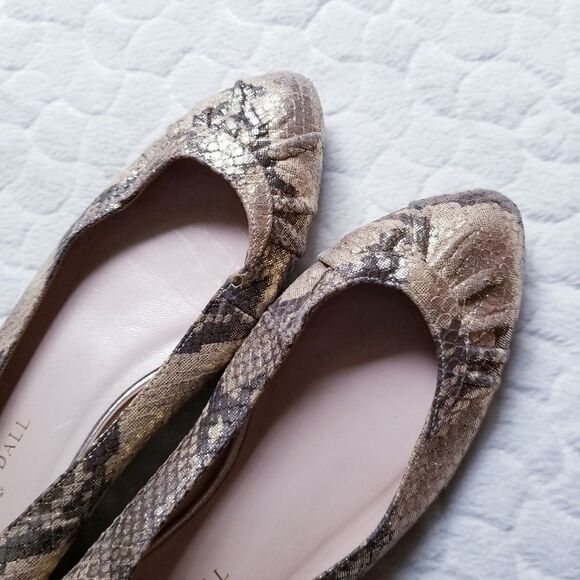 Loeffler Randall snakskin flats metallic embossed - Picture 9 of 10